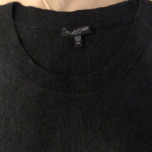 Eileen Fisher Merino Wool Sweater Dolman Sleeve Dark Gray Size Petite Medium - Picture 3 of 10